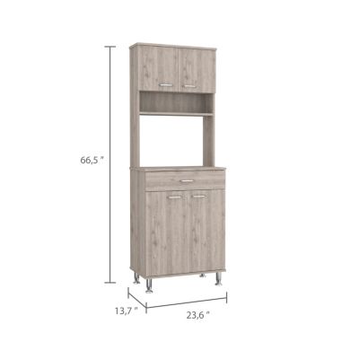 Streamdale Santa Maria 1-Drawer Pantry, Light Grey