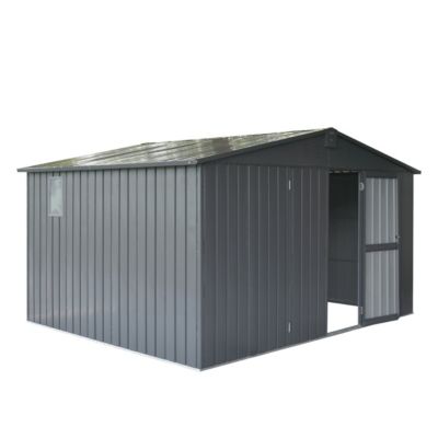 Streamdale Dark Gray 11'X 9' Steel Frame Shed with Windows