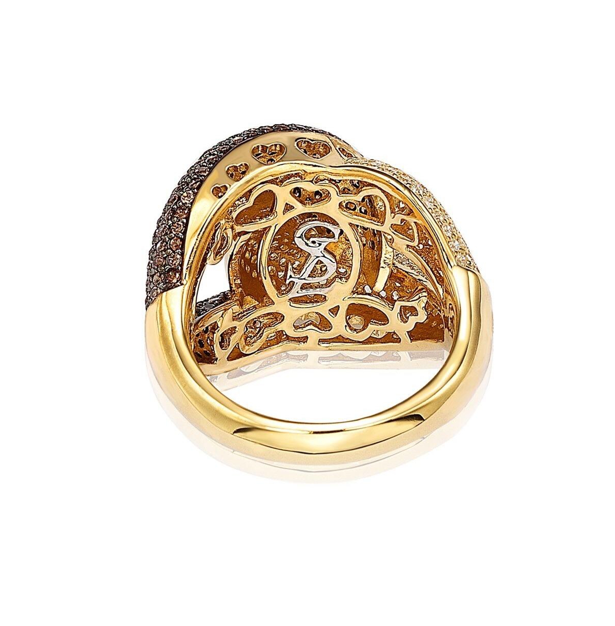 Suzy Levian New York Suzy Levian Sterling Silver Cubic Zirconia Interlocked Puff Ring