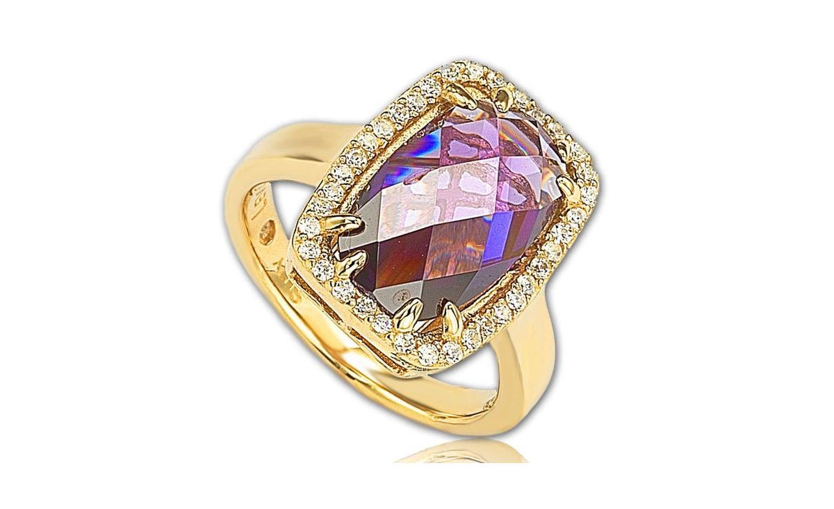 Suzy Levian Sterling Silver Cubic Zirconia Ring - Purple