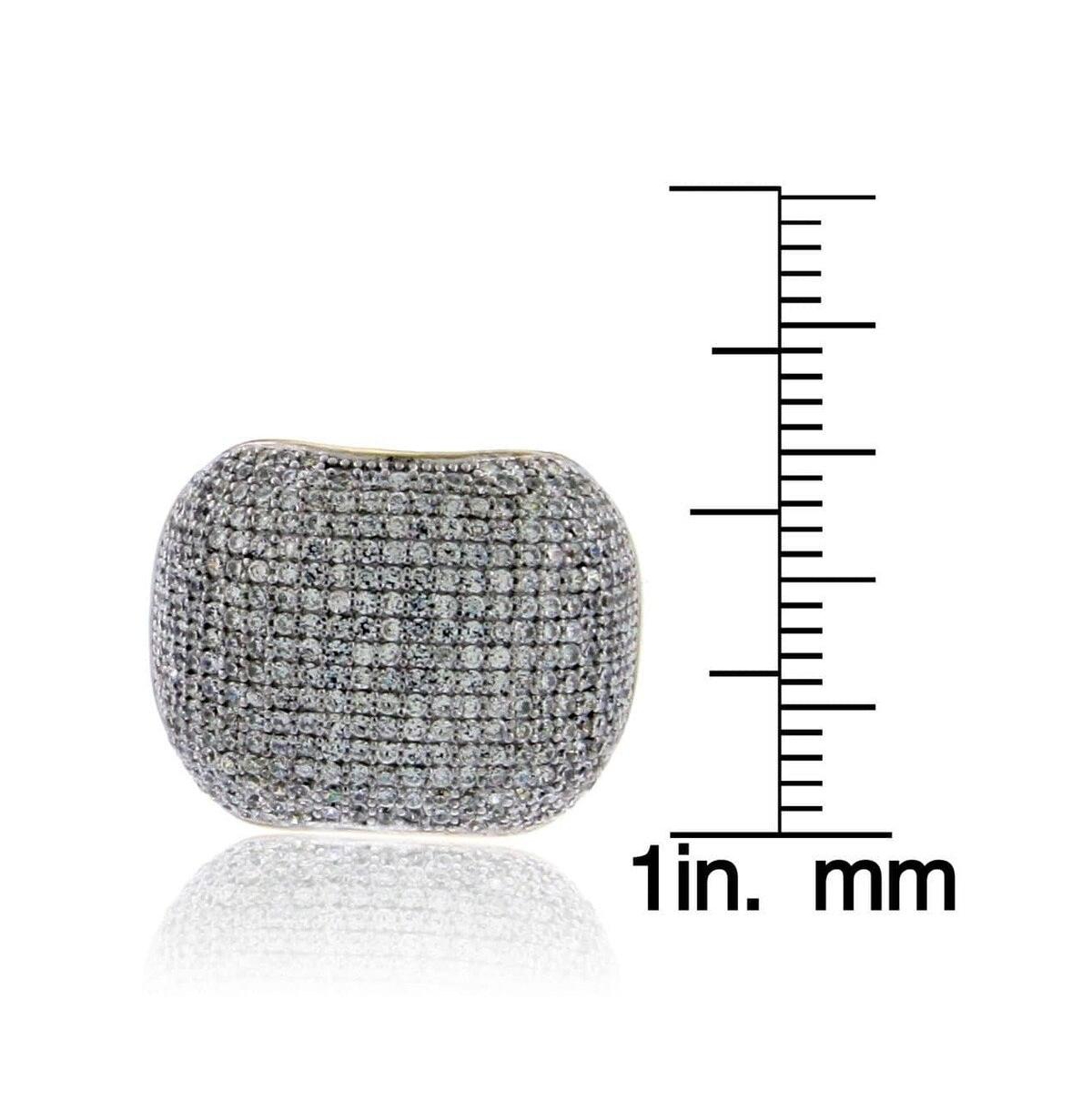 Suzy Levian New York Suzy Levian Sterling Silver Cubic Zirconia Modern Pave Wide Band Ring