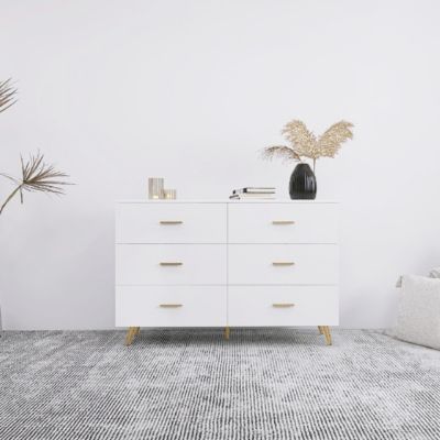 6-Drawer Chest with Golden Accents