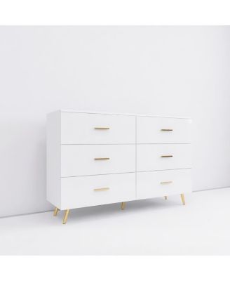 6-Drawer Chest with Golden Accents