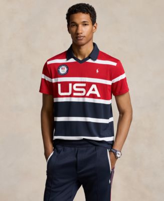 Polo Ralph Lauren Men's Team USA Custom Slim-Fit Stretch Striped Mesh ...