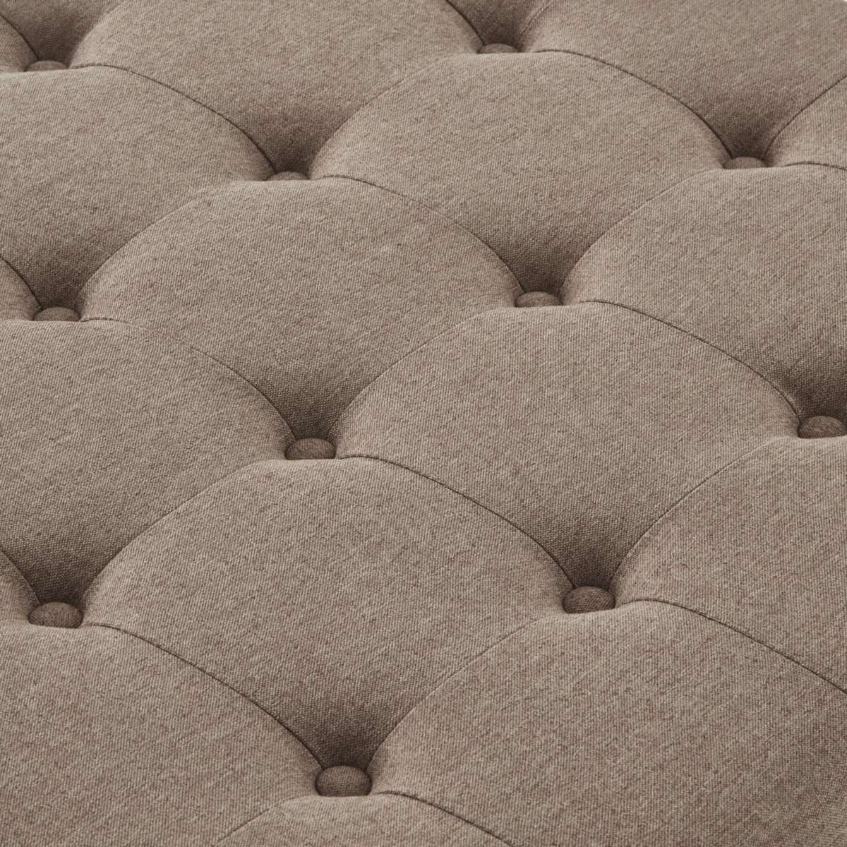 Linen Upholstered Storage Ottoman/coffee table with Wooden Legs