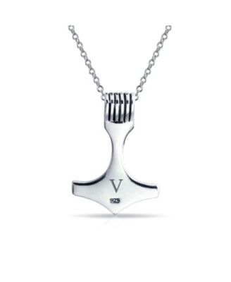 Amulet Celtic Knot Hammer Pendant Necklace For Women Oxidized Sterling Silver