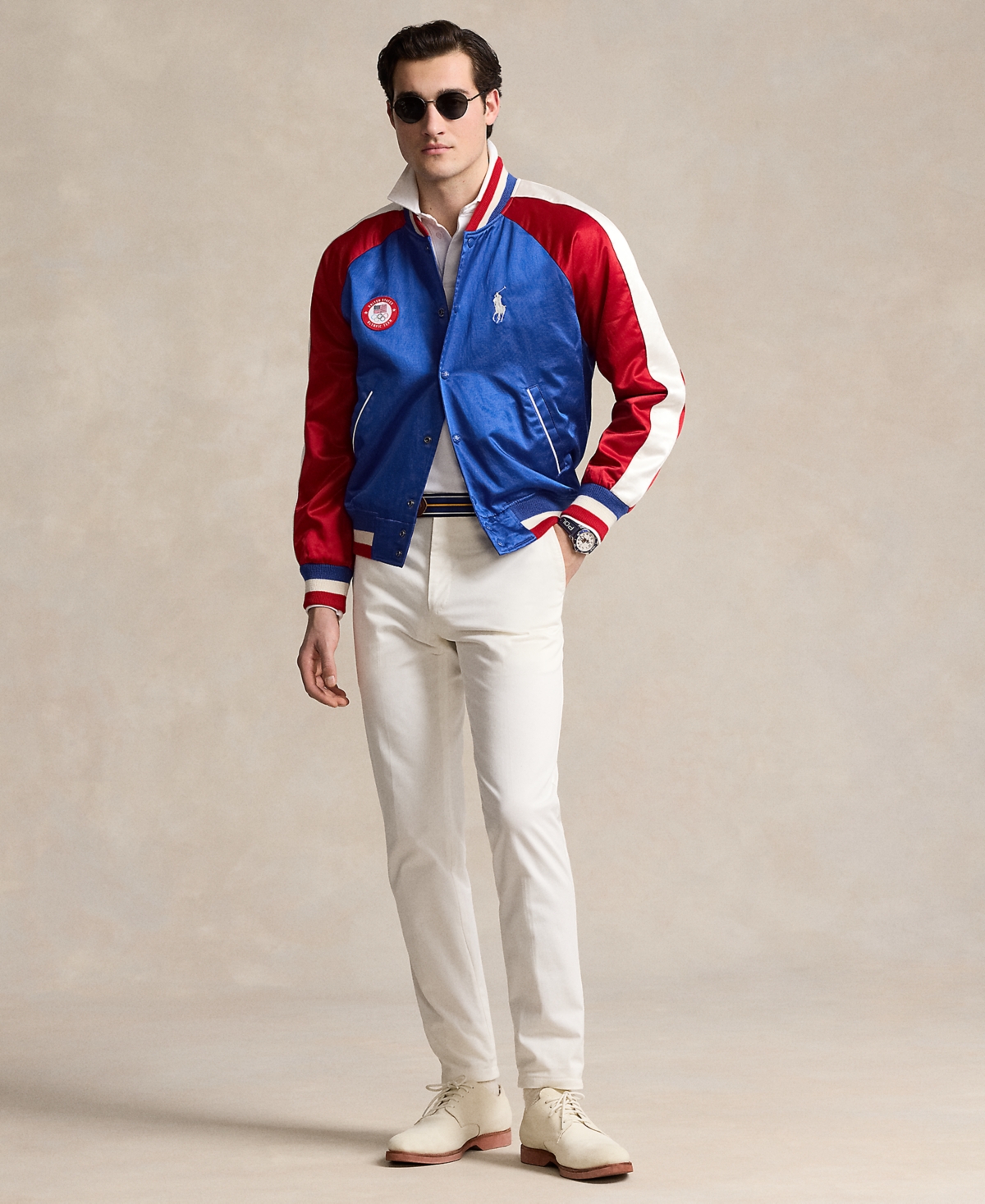 Polo Ralph Lauren Men's Team Usa Satin Baseball Jacket