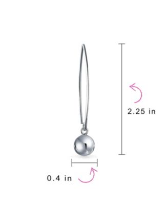 Minimalist Geometric Dangle Earrings 14K Gold Plated Sterling Silver 8MM Bead