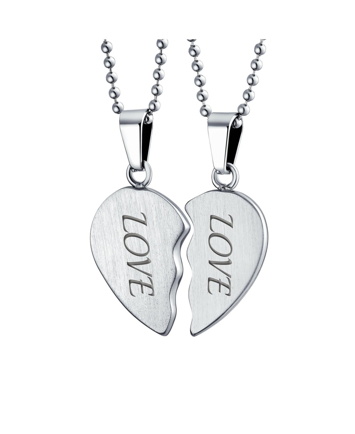 Bling Jewelry Bff Mother Daughter Breakable Split 2 pcs Set Broken Heart Break Apart Puzzle Pendant Necklace Women For Mom Stainless Steel
