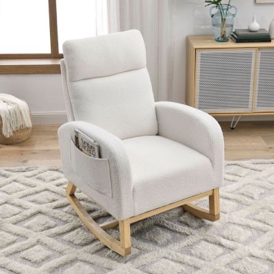 Modern Accent Rocking Chair with Pockets