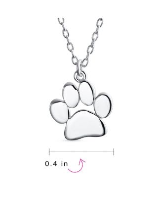 Dainty Dog Cat Pet Paw Print Pendant Necklace Animal Jewelry Sterling Silver