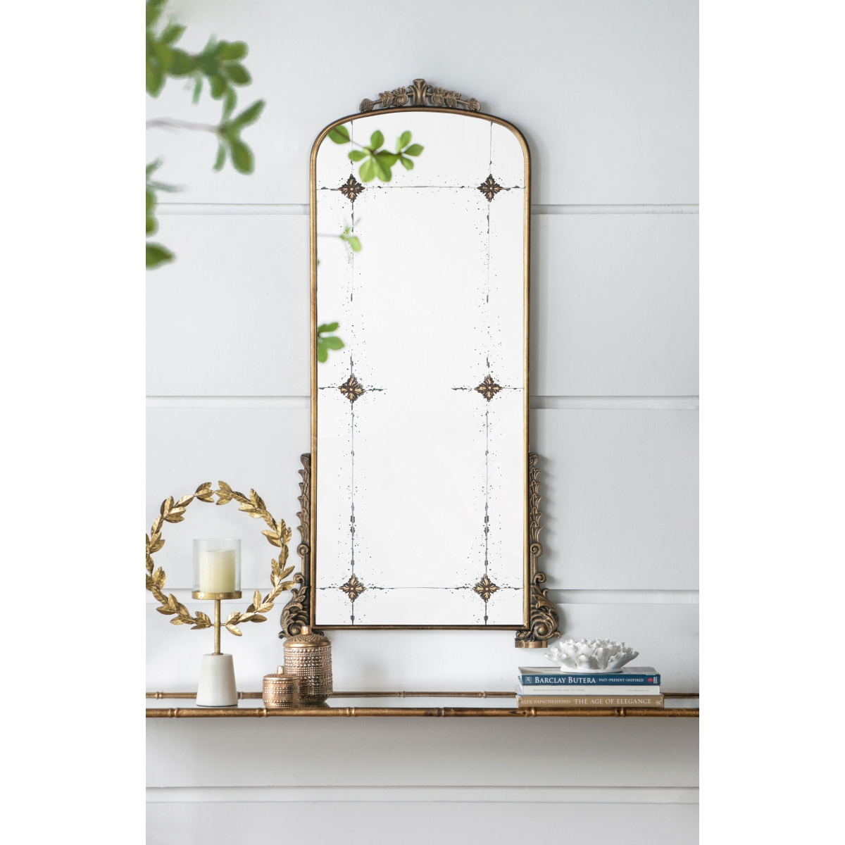 Streamdale Furniture AntiqueArched Mirror, Length for Living Room - Gold