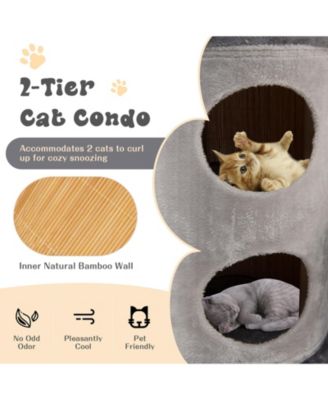 40 Inch Cat Tree Tower Multi-Level Activity Tree with 2-Tier Cat-Hole Condo