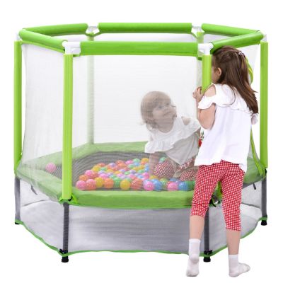 Streamdale 55" Kids Trampoline with Safety Net & Balls Indoor/Outdoor Fun