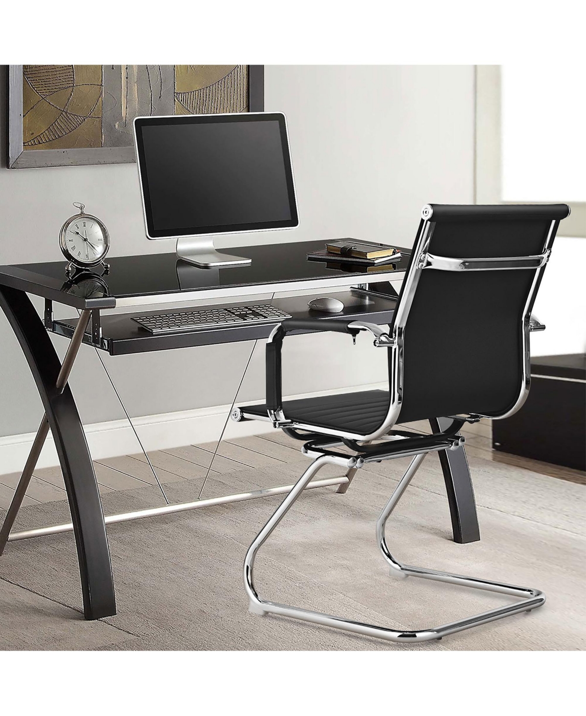 Set of 2 Office Waiting Room Chairs for Reception Conference Area