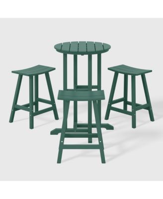 Outdoor Patio Counter Height Bar Stools Bistro Bar Table 4-Piece Set