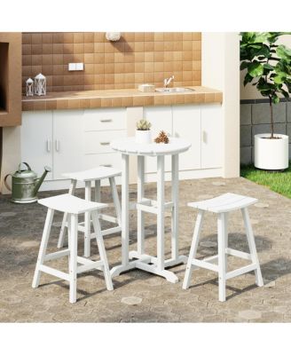 Outdoor Patio Counter Height Bar Stools Bistro Bar Table 4-Piece Set
