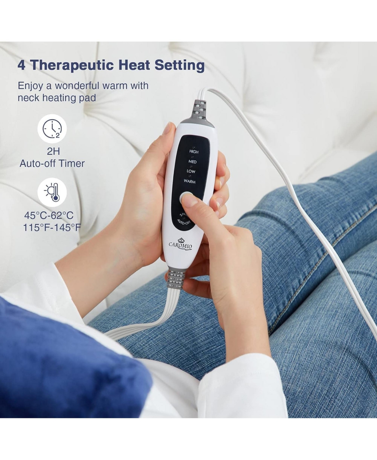 Caromio Weighted Electric Heating Pad for Neck and Shoulders,