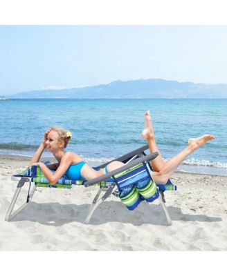 4-Pack Folding Backpack Beach Chair 5-Position Outdoor Reclining Chairs