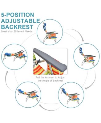 4-Pack Folding Backpack Beach Chair 5-Position Outdoor Reclining Chairs