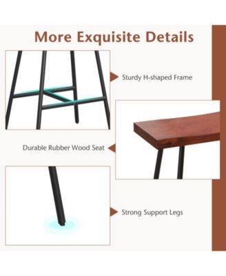 Set of 2 Industrial Saddle Stool Counter Height Bar Stool Dining Pub Chair w/ Metal Frame