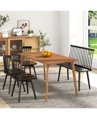 Entryway Bench for 2 Windsor Rubber Wood Dining Bench with Spindle.