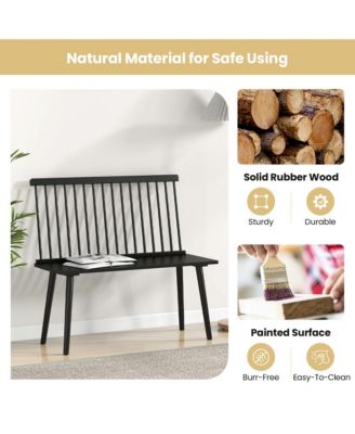 Entryway Bench for 2 Windsor Rubber Wood Dining Bench with Spindle.