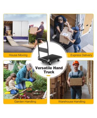 28'' x 19'' x 32''  Folding Push Cart Dolly Platform Hand Truck with 360° Swivel Wheels 440LBS Capacity