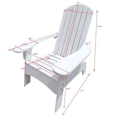 White Adirondack Chair with Umbrella Hole