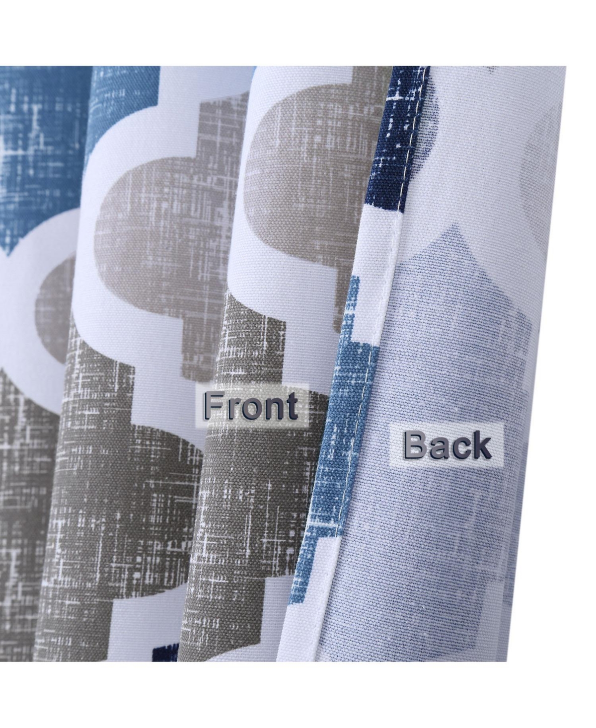 Caromio Quatrefoil Print Cotton Blend Fabric Shower Curtain, 35