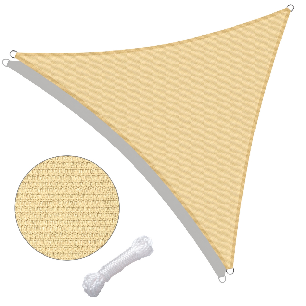 7 Ft 97% Uv Block Triangle Sun Shade Sail Canopy Outdoor Patio Pool Lawn Yard