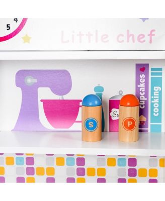 Kid's Wooden Pretend Cooking Play Kitchen Set
