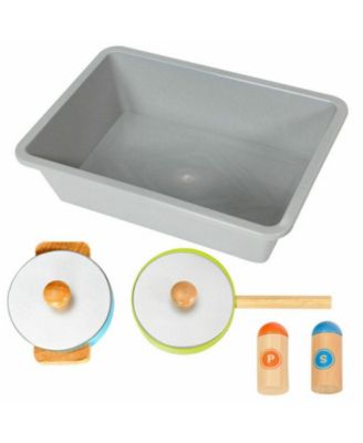 Kid's Wooden Pretend Cooking Play Kitchen Set