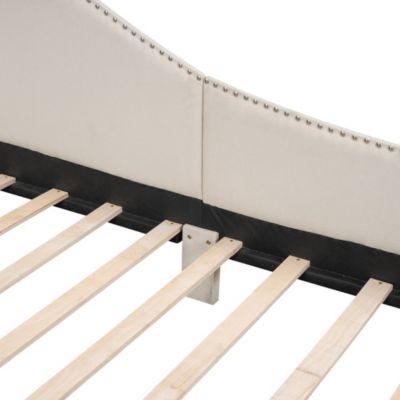 Streamdale Twin Size Upholstered Daybed With Headboard And Armrest, Support Legs