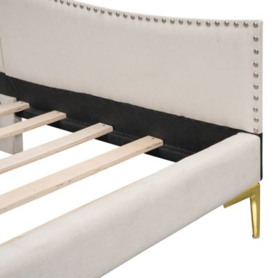 Streamdale Twin Size Upholstered Daybed With Headboard And Armrest, Support Legs