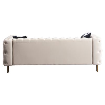 Modern Velvet Sofa Cream