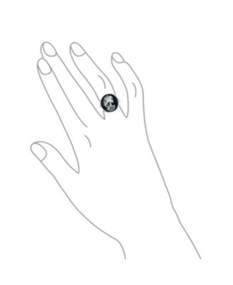  Black White Cameo Silver Ring Punk Rock Biker Jewelry Sterling