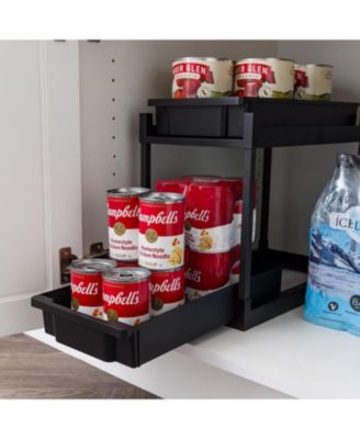 USA 2-Tier Under Sink Organizer, 1 Pack, Storage with Sliding Drawers - Versatile solution for Office, Kitchen or Bathroom - Black