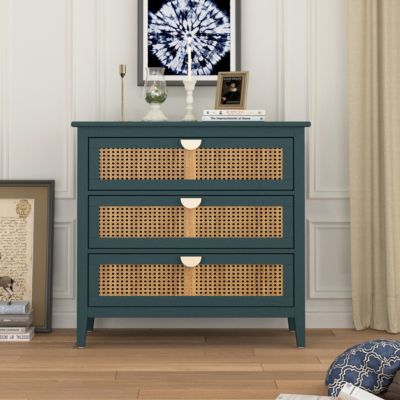 Natural Rattan 3-Drawer Cabinet