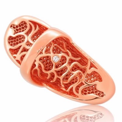 Suzy Levian Sterling Silver Cubic Zirconia Full Finger Knuckle Ring