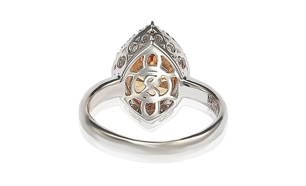Suzy Levian New York Suzy Levian Sterling Silver Cubic Zirconia Marquise-cut Halo Ring
