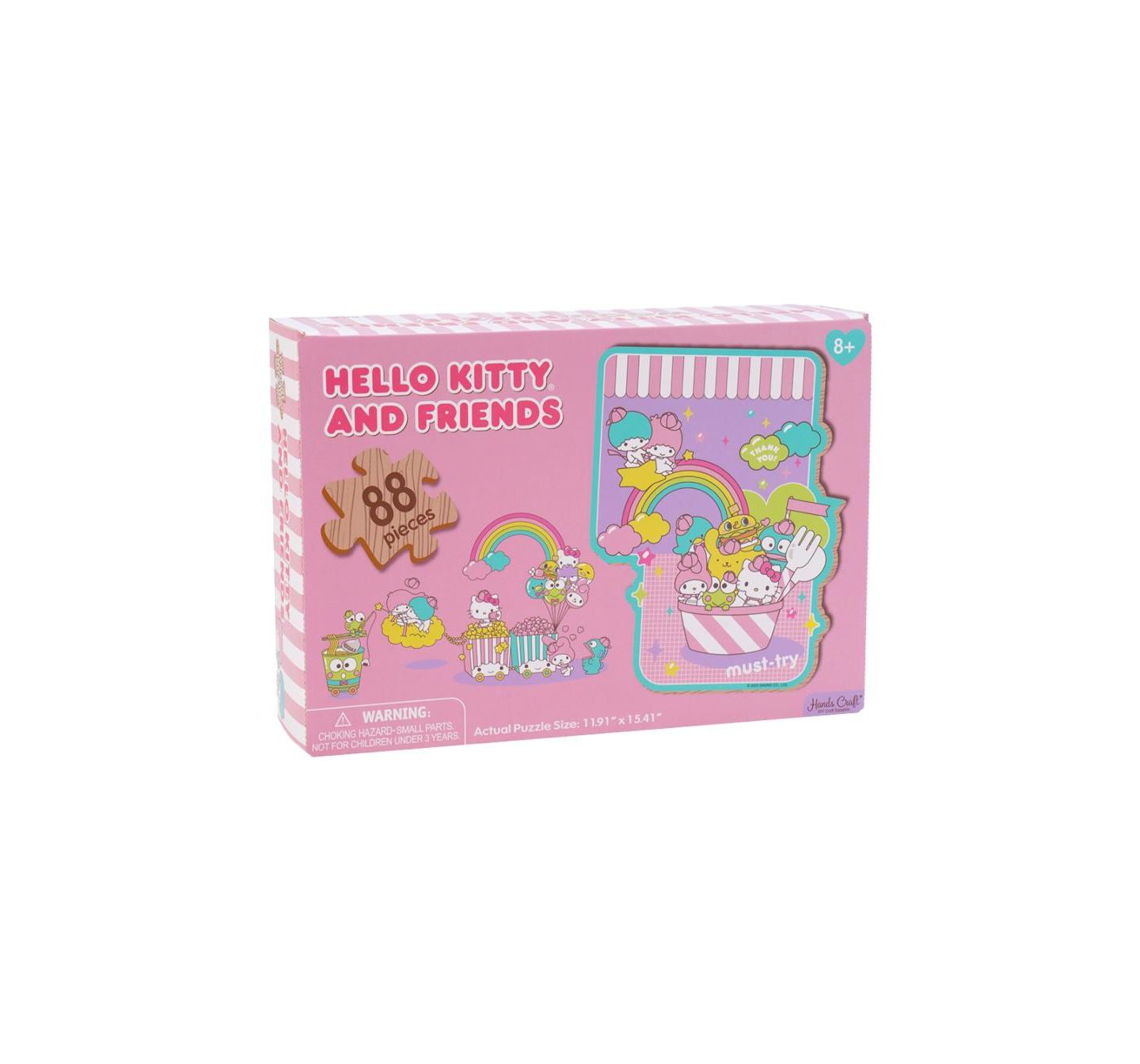 Детский пазл Flash Popup Wooden Hello Kitty and Friends Sanrio Carnival 88-Piece Jigsaw Puzzle, Ages 8+ — фото 3