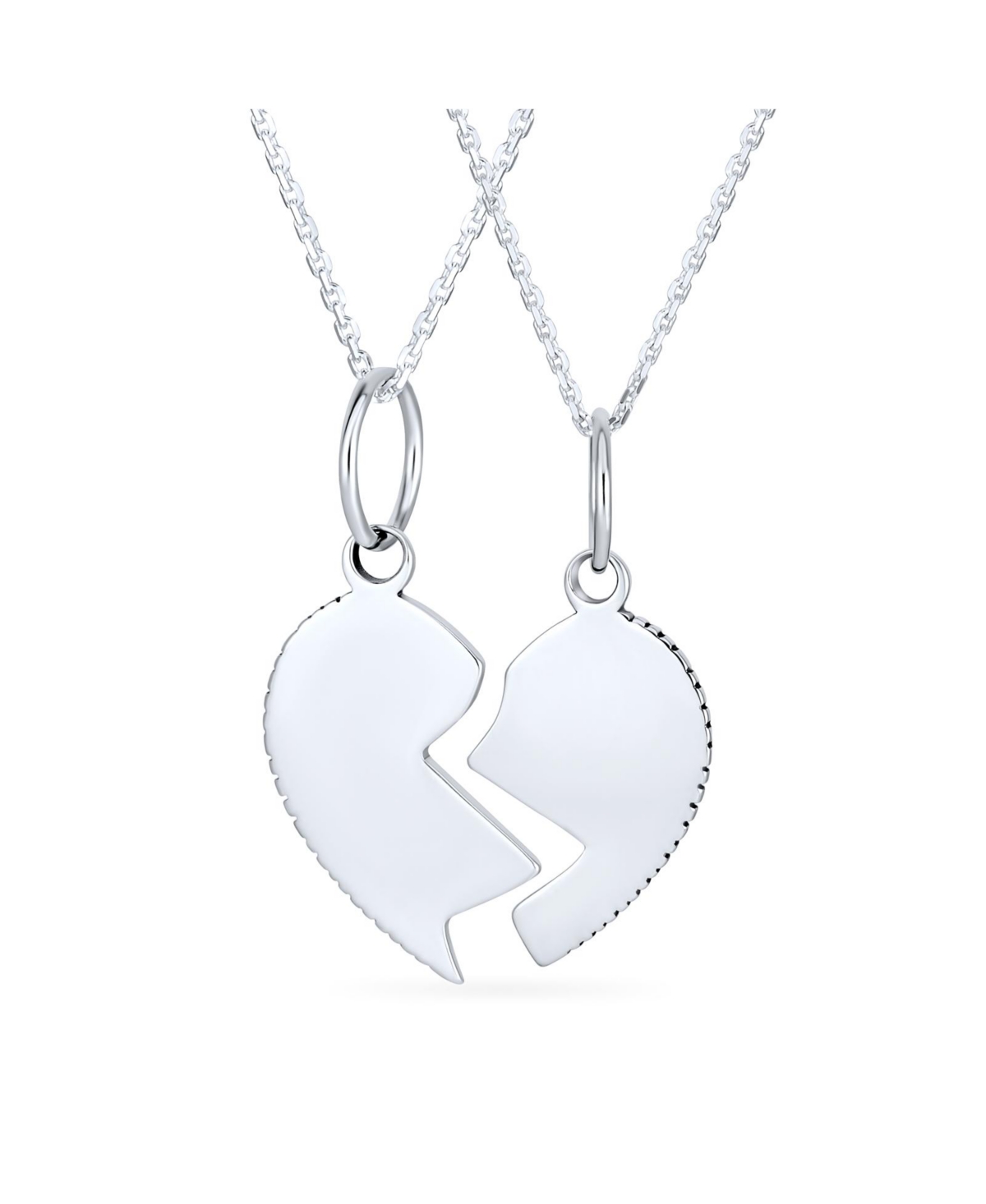 Bling Jewelry Split Heart Break Apart Puzzle Gift Word Grandmother Granddaughter Pendant Necklace For Grandma Sterling- Silver