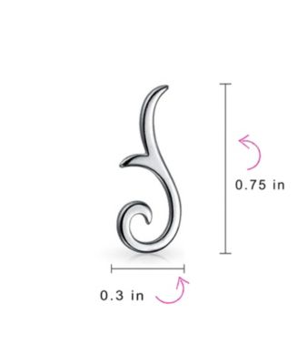 Minimalist Geometric Tribal Scroll Ear Pin Crawlers Climbers Earrings Rose Gold Plated Sterling Silver