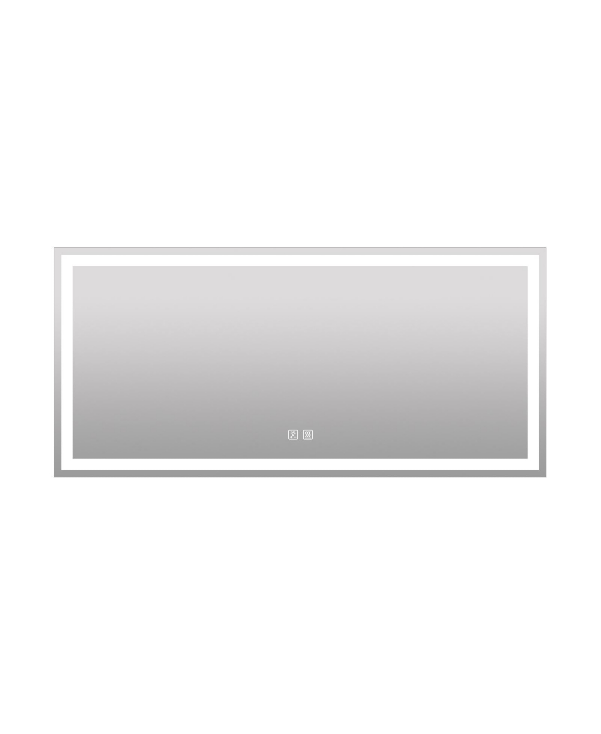 Rectangular Frosted Led Mirror - Silver