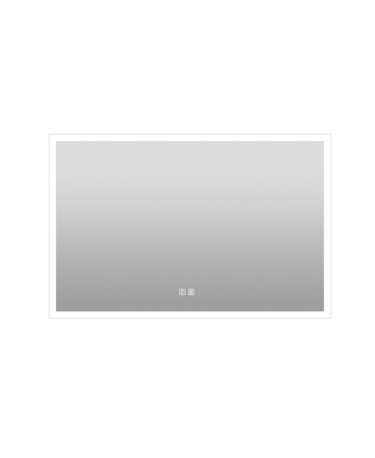 Rectangular Frosted Edge Led Mirror - Silver