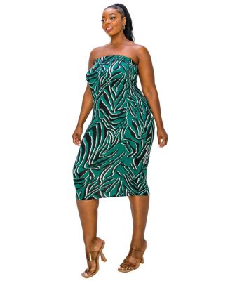 Plus Size Kiko Zebra Print Tube Dress