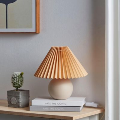 Serena 10" Ceramic LED Table Lamp with Pleated Shade