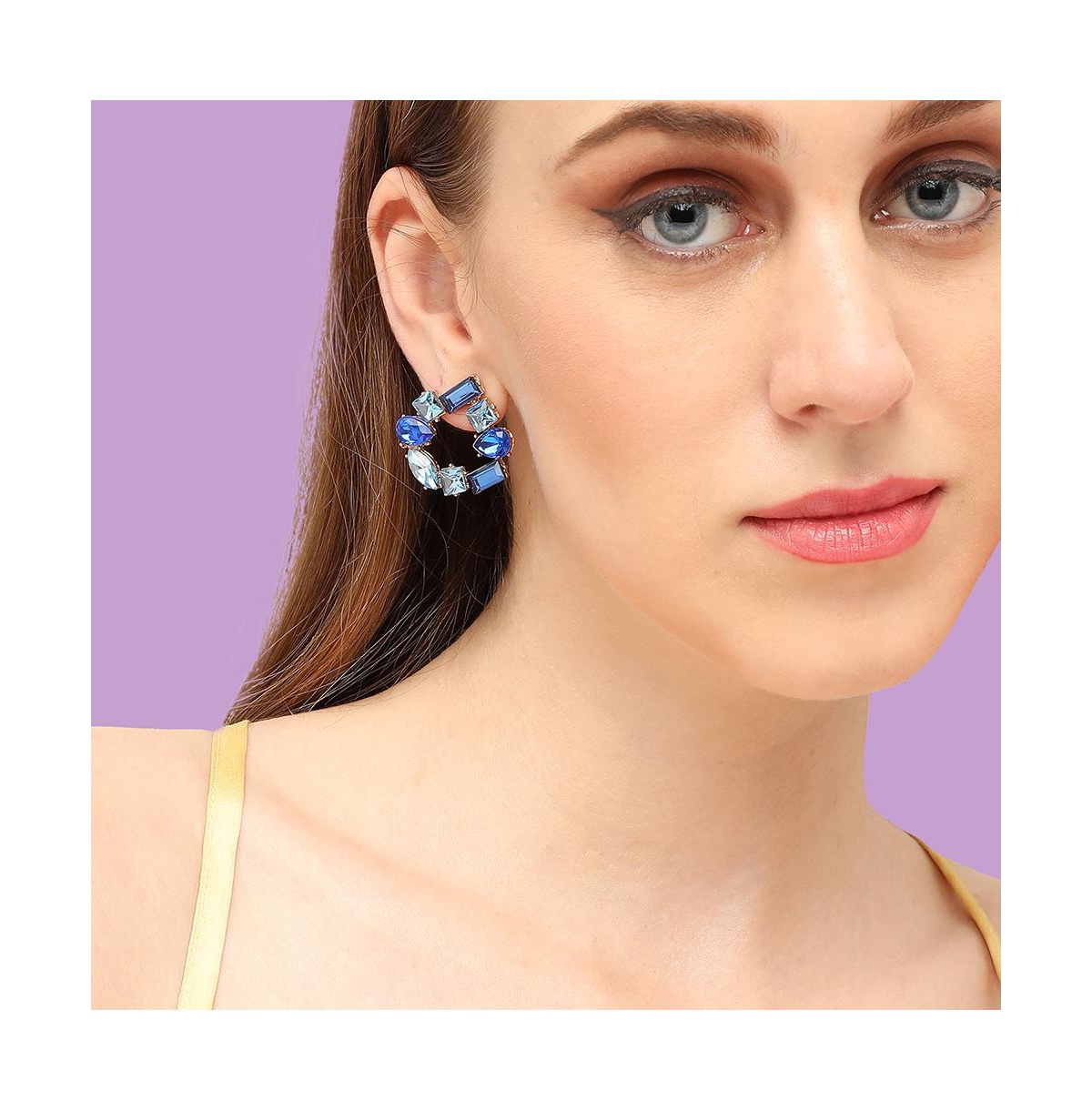 Sohi Women's Crystal Stud Earrings