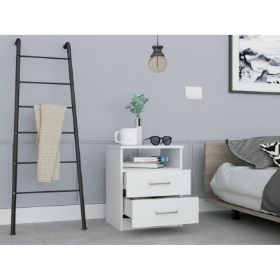 Napoles Nightstand, Superior Top, Two Drawers, One Shelf